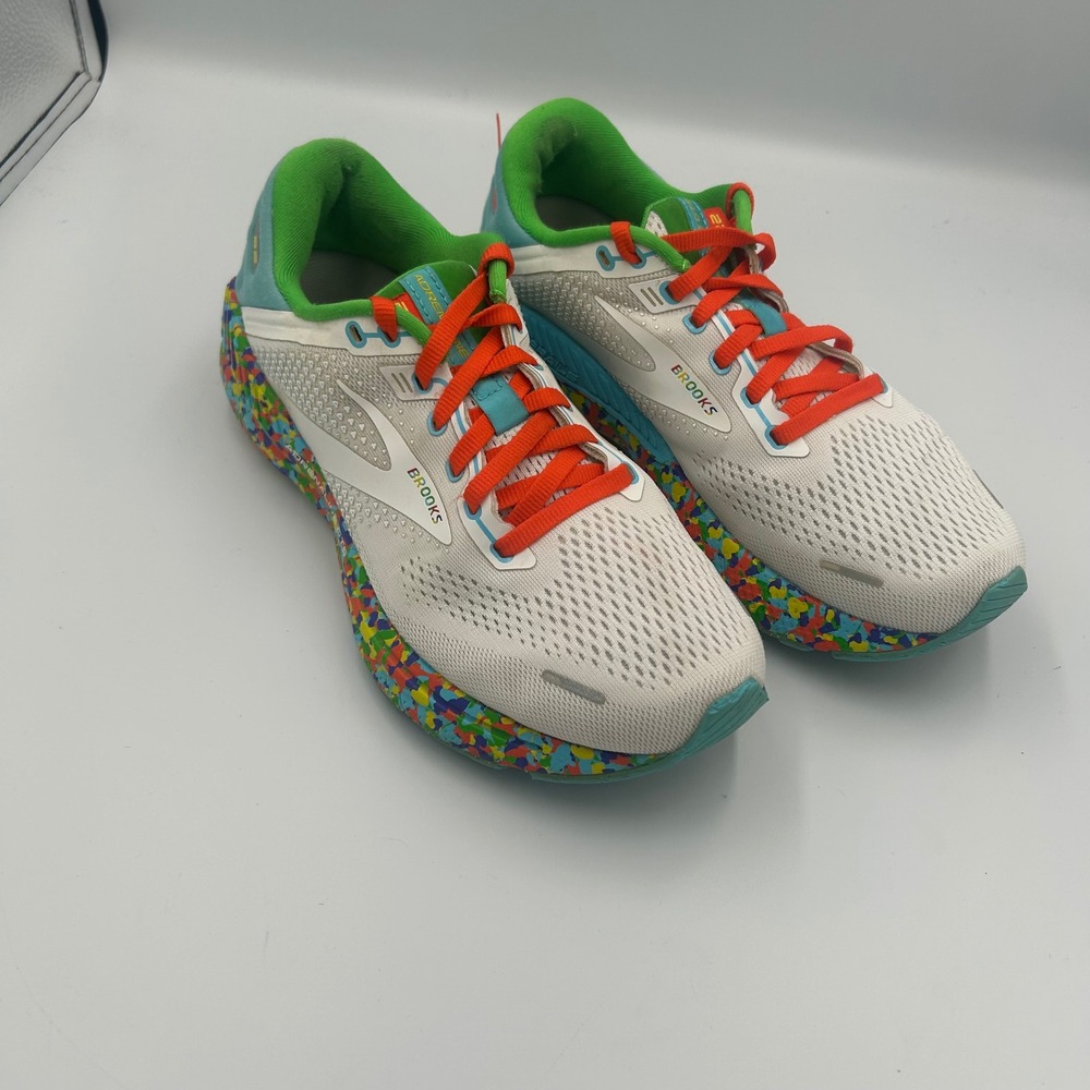 Brooks Adrenaline GTS 22 Women 8.5 White Multi Color Confetti Running Shoes